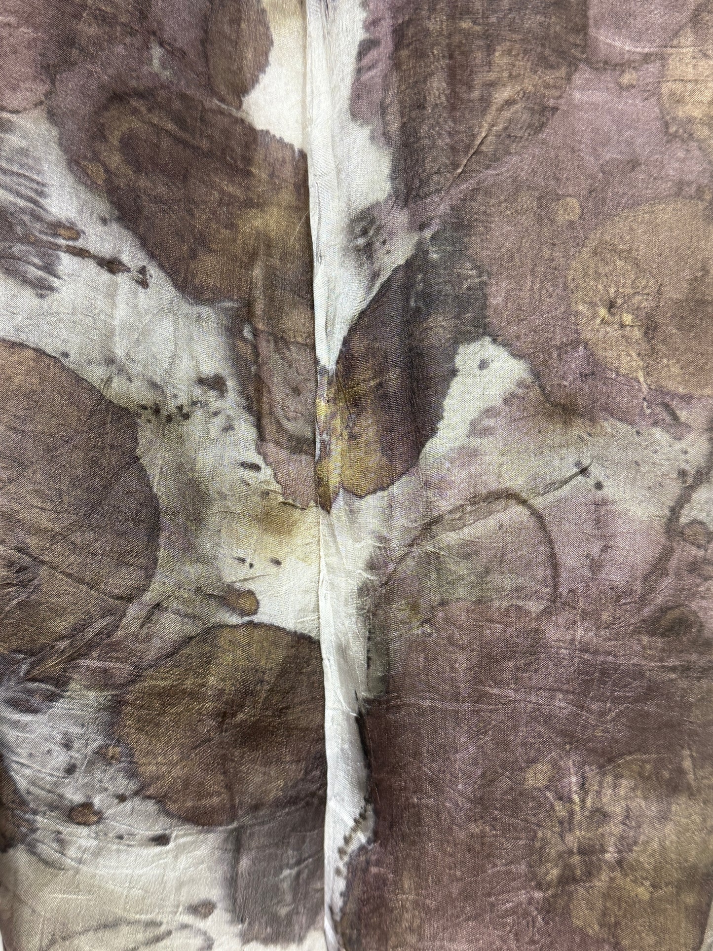 Eco Printed Silk Scarf - Geranium & Cotinus