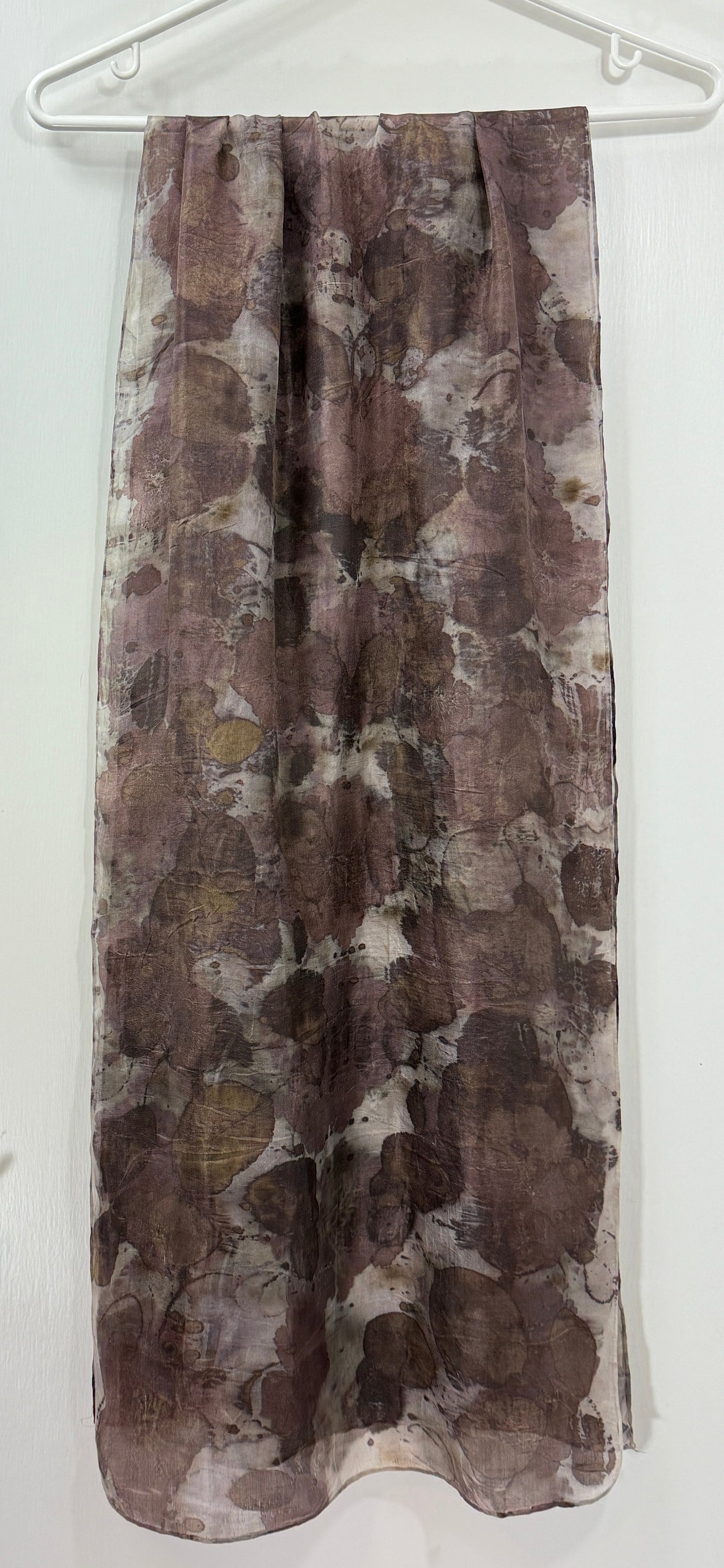 Eco Printed Silk Scarf - Geranium & Cotinus